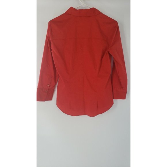 7th Avenue Women's Button Up Shirt Size S Red Design Studio New York & Co Top - Picture 3 of 5